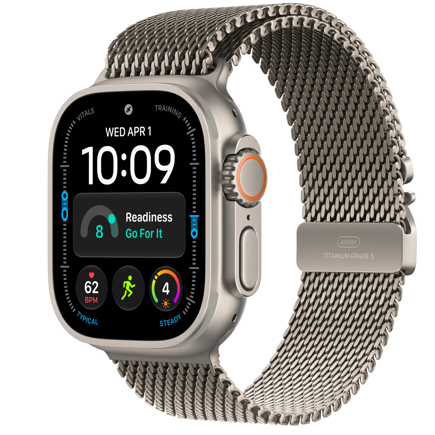 Apple Watch Ultra 4 49MM CL Natural Titanium Milanese Loop Natural S