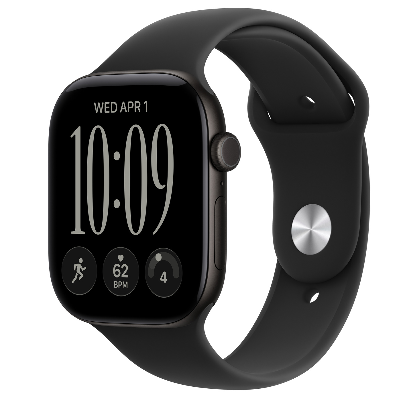 Apple Watch Series 12 46MM GPS Black Sport Band Black S/M