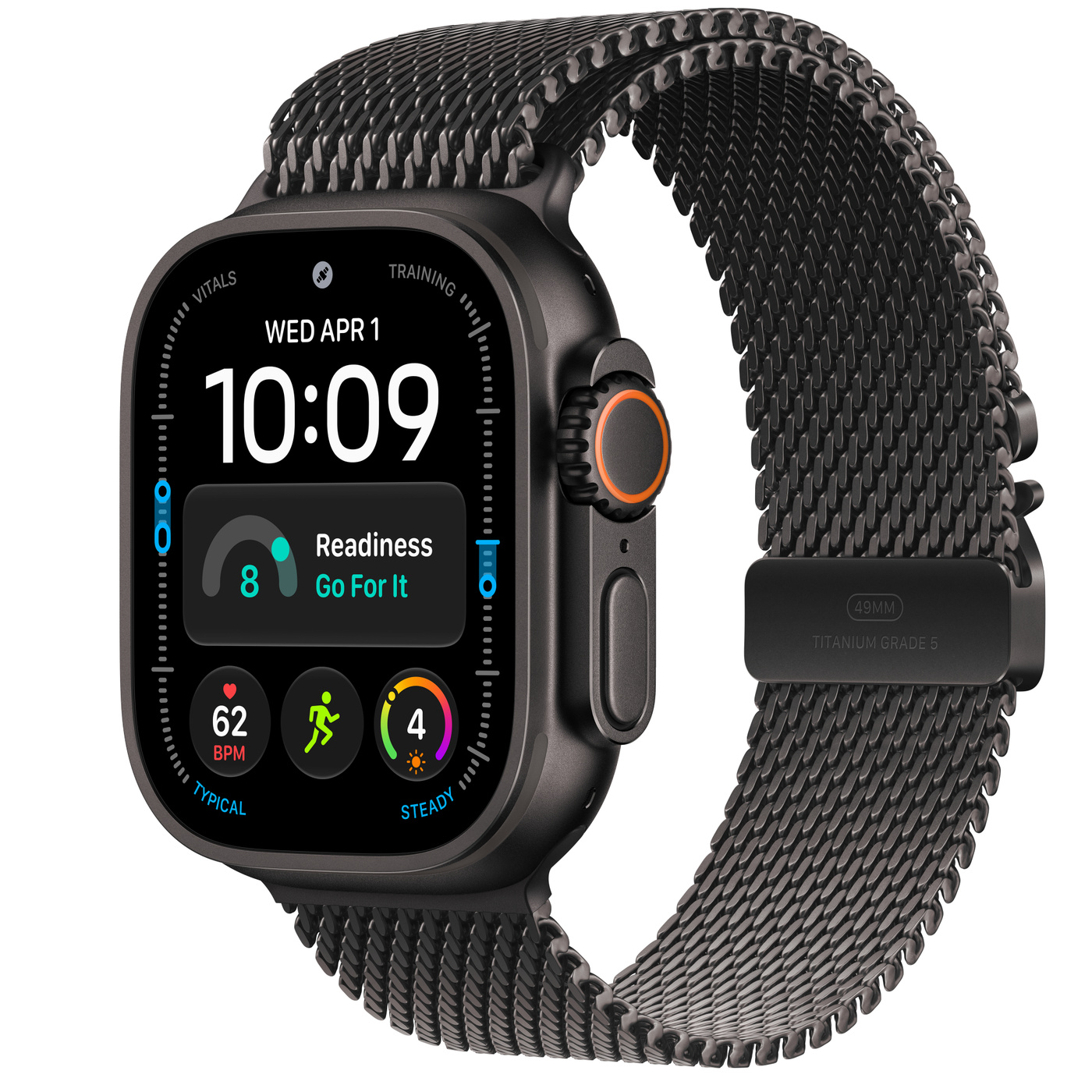 Apple Watch Ultra 4 49MM CL Black Titanium Milanese Loop Black M